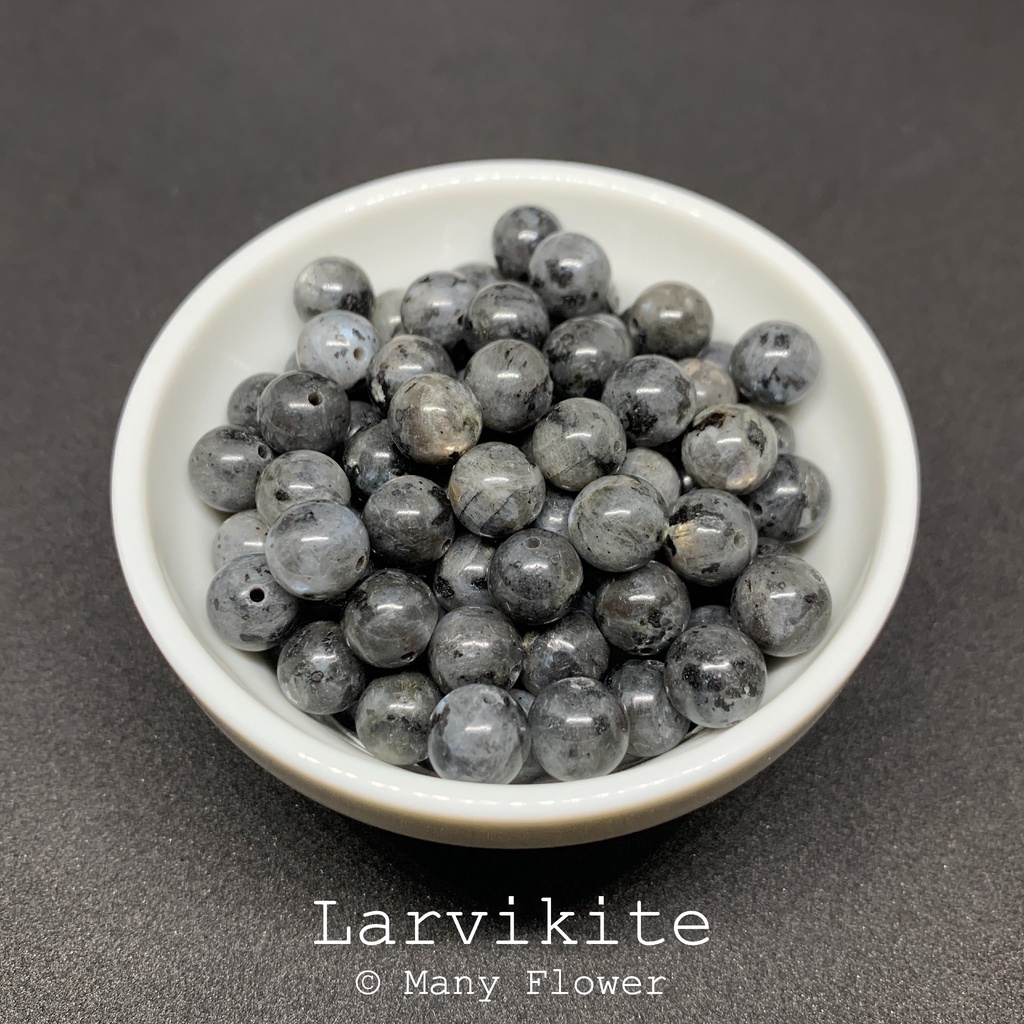 หินนำโชค ลาวิไคต์(Larvikite) ขนาด 8mm 5-10 เม็ด