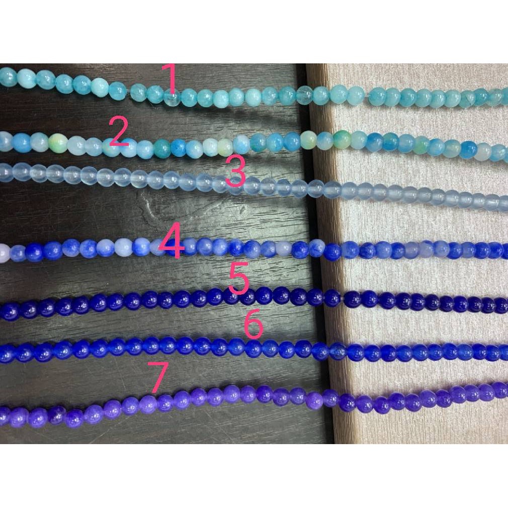 หินแท้อาเกต 4มิล งานDIY สายแมสโทนแดง ฟ้า เหลือง1/3