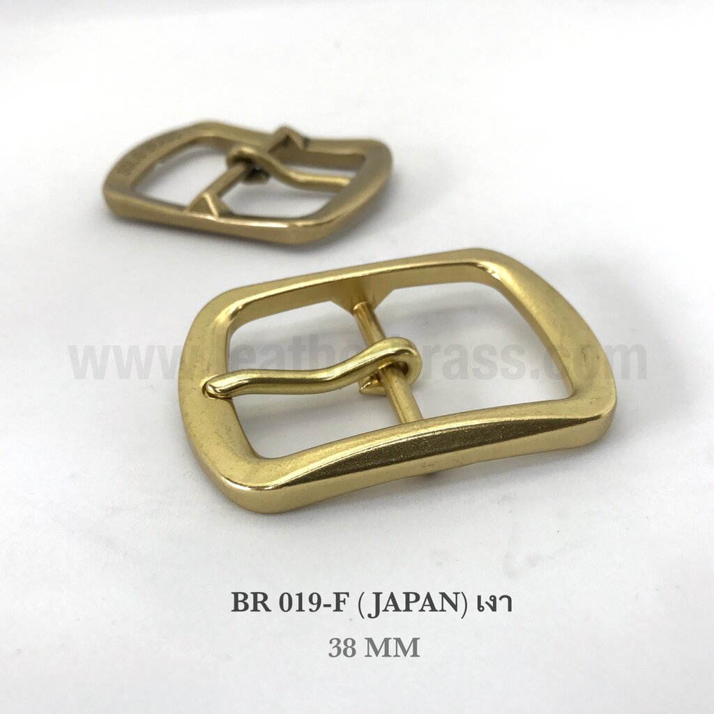 ฺBR019-F Japan หัวเข็มขัดทองเหลือง แบบ F ทรงญี่ปุ่น ขนาด 38 มิล หรือ 1.5 นิ้ว leatherbrass ** ราคาต่อชิิ้น**