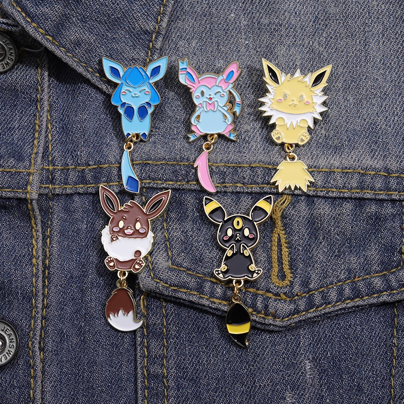 เข็มกลัด รูปการ์ตูน Pokemon Enamel Pins Elf Pocket Monster Pikachu เครื่องประดับ สําหรับเพื่อน