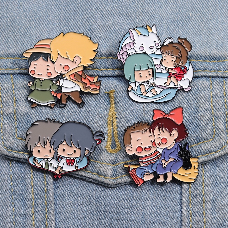 เข็มกลัด รูปการ์ตูนอนิเมะ Spirited Away Ponyo Howl Sofia Ghibli Miyazaki Hayao เหมาะกับของขวัญ สําหรับเด็ก และเพื่อน