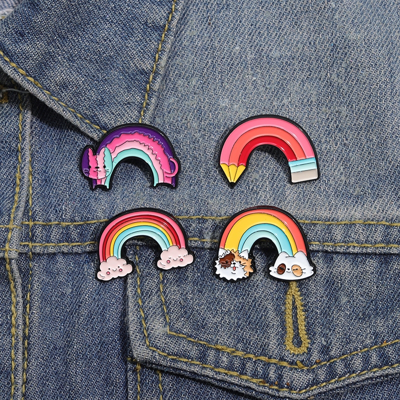เข็มกลัด รูปการ์ตูนเมฆ สายรุ้ง LGBT หลากสี เครื่องประดับ สําหรับเพื่อน