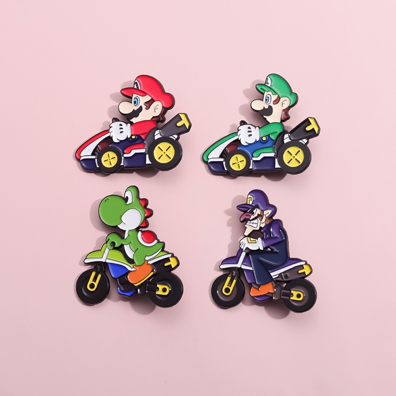 เข็มกลัด ลายเกมมาริโอ้ Yoshi Mario Luigi เครื่องประดับ สําหรับเพื่อน ขี่รถจักรยานยนต์