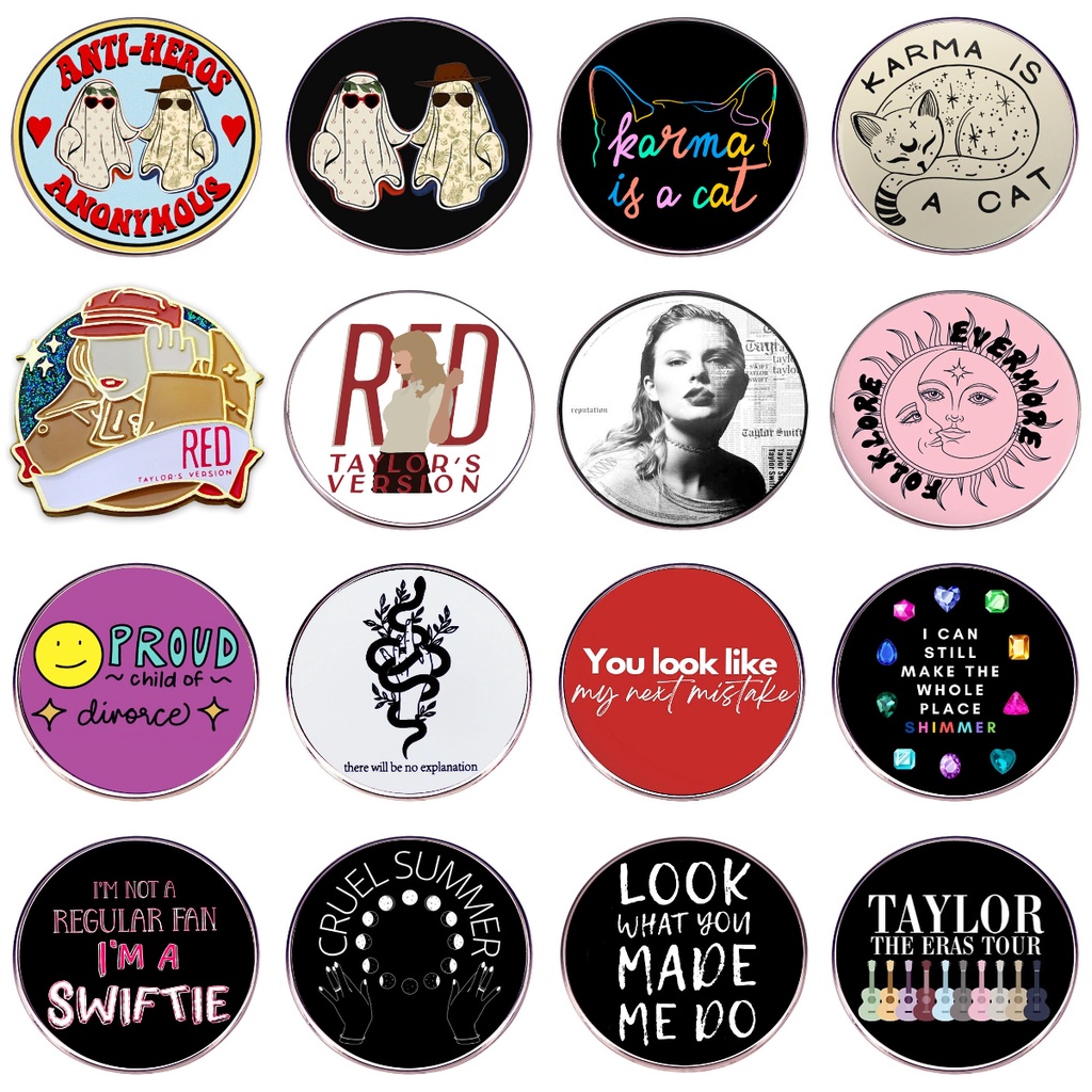 เข็มกลัดโลหะ รูป Taylor Swift Music 25 แบบ สําหรับตกแต่งเสื้อผ้า