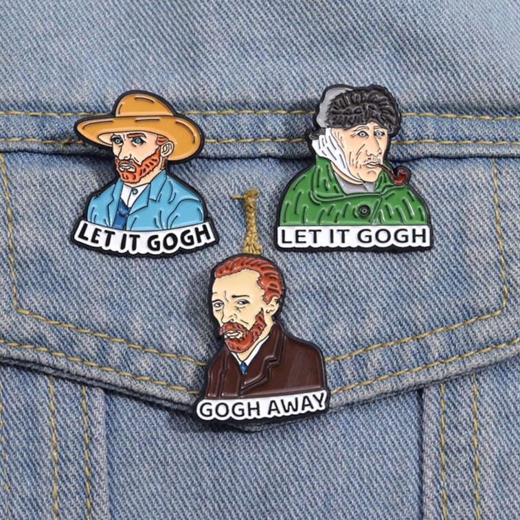 เข็มกลัดโลหะ รูปการ์ตูนนักร้องดัง Van Gogh 40 แบบ เครื่องประดับ สําหรับของขวัญ