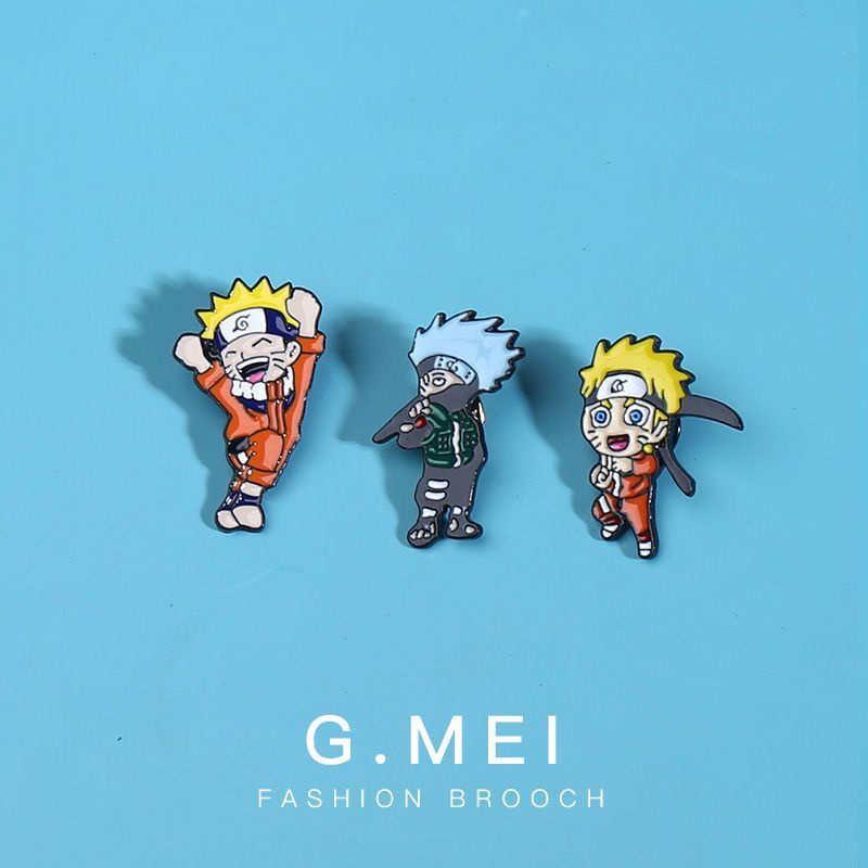 เข็มกลัดโลหะ รูปการ์ตูนนารูโตะ Daybreak Wheel Eyes Rebellious Shuriken Pin เครื่องประดับ สําหรับเพื่อน