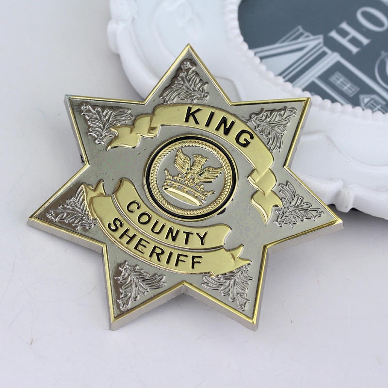 เข็มกลัดโลหะ ลาย The Walking Dead King Country Sheriff Prop