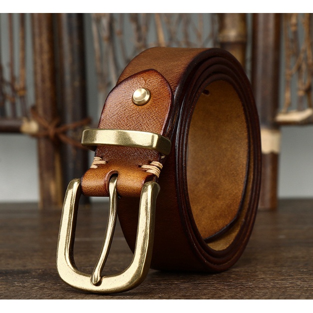 เข็มขัดแบบ สไตล์คาวบอย  วินเทจ  หนังวัวแท้  Leather  Belt  รุ่น MAP