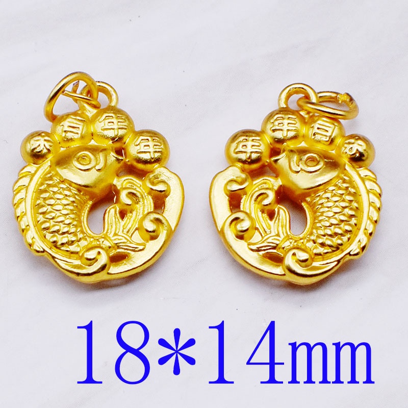 เครื่องประดับ จี้ปลาคาร์พ เนื้อแมตต์ สีทอง สําหรับทุกปี