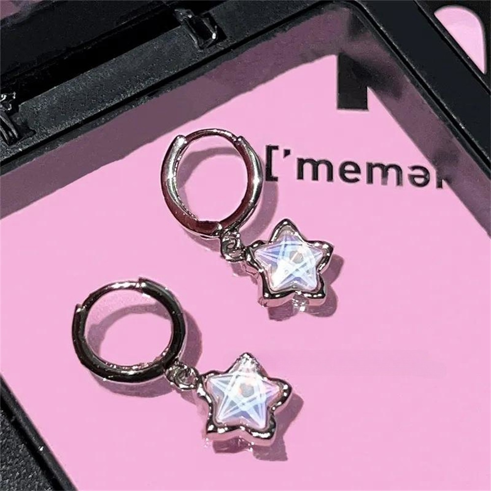เครื่องประดับ ต่างหู จี้รูปดาวห้าแฉก สีชมพู เหมาะกับของขวัญ สําหรับผู้หญิง