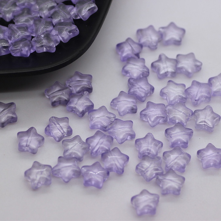 เครื่องประดับ ต่างหู ลูกปัดแก้ว รูปดาวห้าแฉก ขนาดเล็ก สวยหรู Diy 8 มม.