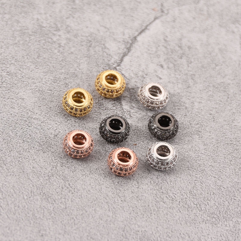 เครื่องประดับ ลูกปัดลูกคิด ทองแดง ทรงกลม DIY