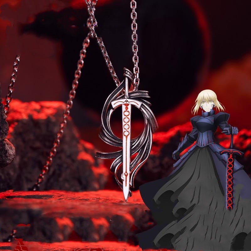 เครื่องประดับ สร้อยคอเงิน เกรด S925 จี้รูปการ์ตูนอนิเมะ Fate Stay Night Saber Alter สําหรับงานปาร์ตี้