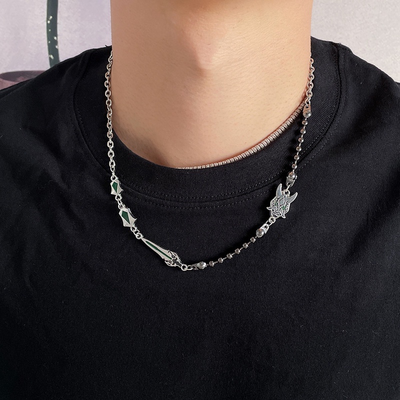 เครื่องประดับ สร้อยคอโซ่โลหะ จี้เกม Genshin Impact Xiao สไตล์ฮิปฮอป