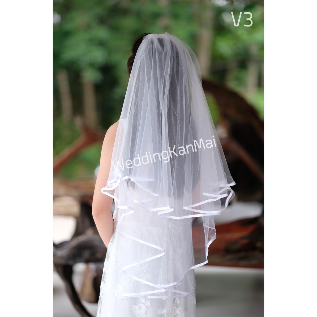 เวลเจ้าสาว ผ้าคลุมเจ้าสาว พร้อมส่ง V3