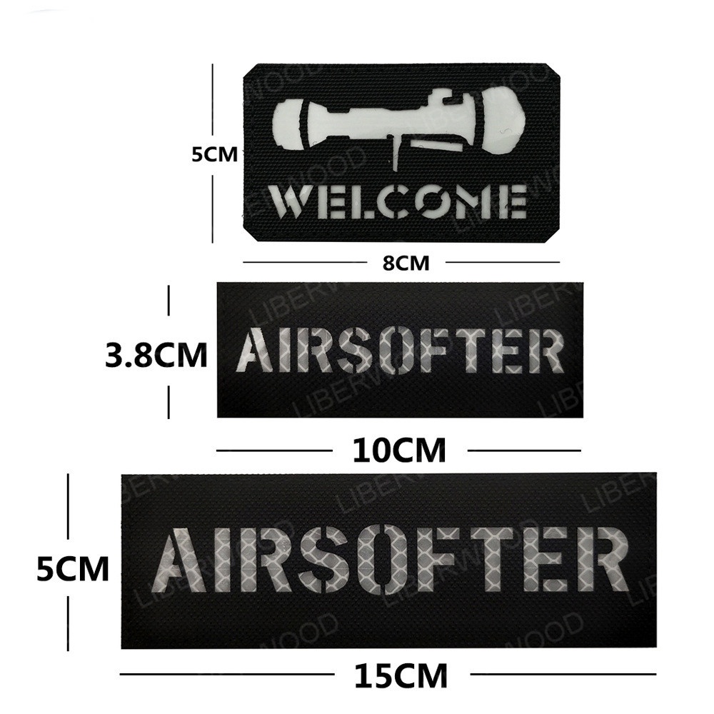 แผ่นสะท้อนแสง ลายตราสัญลักษณ์ Airsofter แบบเรืองแสง สําหรับกระเป๋าเป้สะพายหลัง