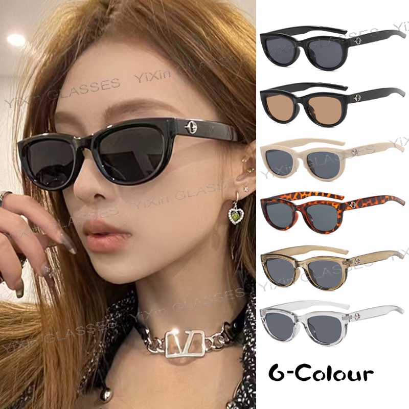 แฟชั่นเกาหลี ใหม่ แว่นตากันแดด แว่นตาแฟชั่น hip-hop เรโทร เครื่องประดับแฟชั่น 6 สีให้เลือก Unisex