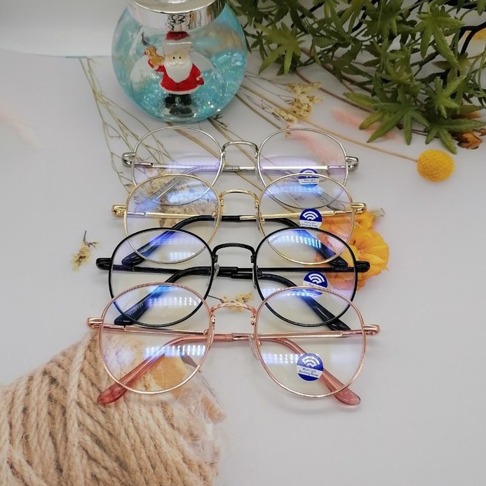 แว่นกรองแสง แว่นกันแสงสีฟ้า ทรงกลม กันUV400 N.5830