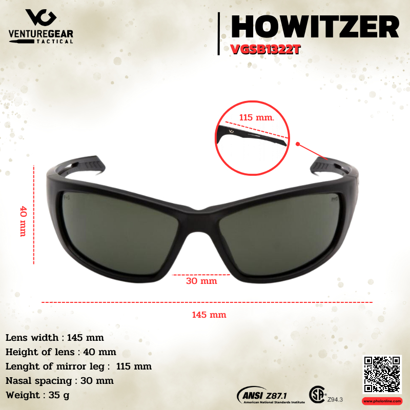 แว่นตา VENTUREGEAR รุ่น HOWITZER VGSB1322T
