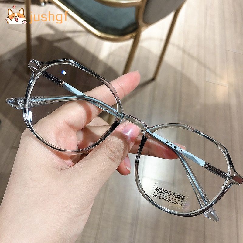 แว่นตาสายตาสั้น 0.0 to -6.0 กรอบสี่เหลี่ยมป้องกันแสงสีฟ้าสไตล์เกาหลี