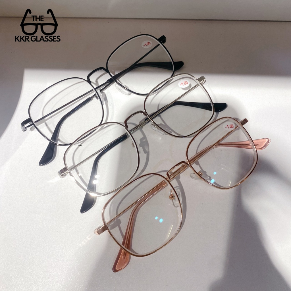 แว่นสายตา ทรงสี่เหลี่ยม เฉพาะค่าสายตาเท่านั้น มาตรฐาน ชายหญิงใส่ได้ มีปลายทาง