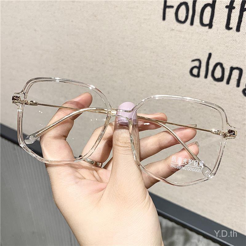 แว่นสายตาสั้น (-100 ถึง -400) กรอบแว่นแฟชั่น กรอบใหญ่ แว่นกรองแสงสีฟ้า ผู้หญิง ผู้ชาย