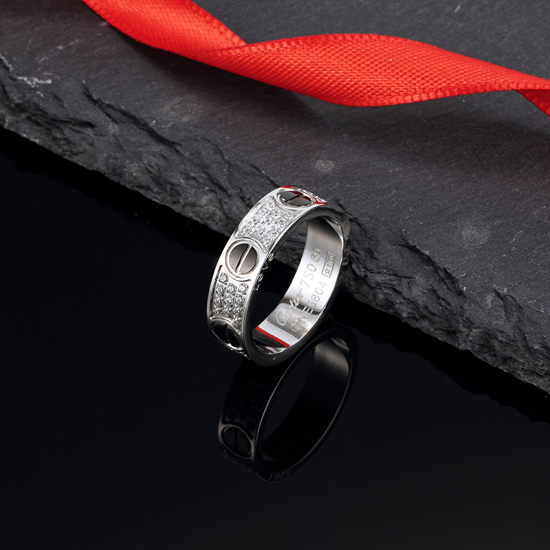 แหวน love ring ฝังเพชรCZ8A ไม่ลอกไม่ดำ สินค้าพร้อมส่ง cat22