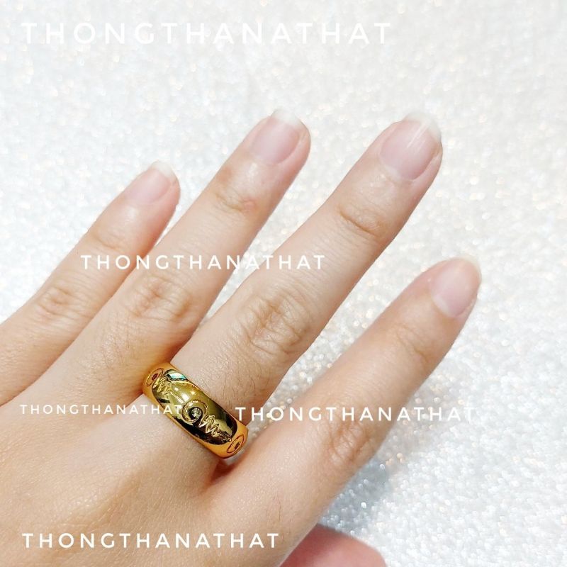 แหวนอุณาโลม แบบเกลี้ยง ประดับเพชร**6 mm.** แหวนพระอุณาโลม เครื่องหมายแห่งมงคล แหวนมงคล