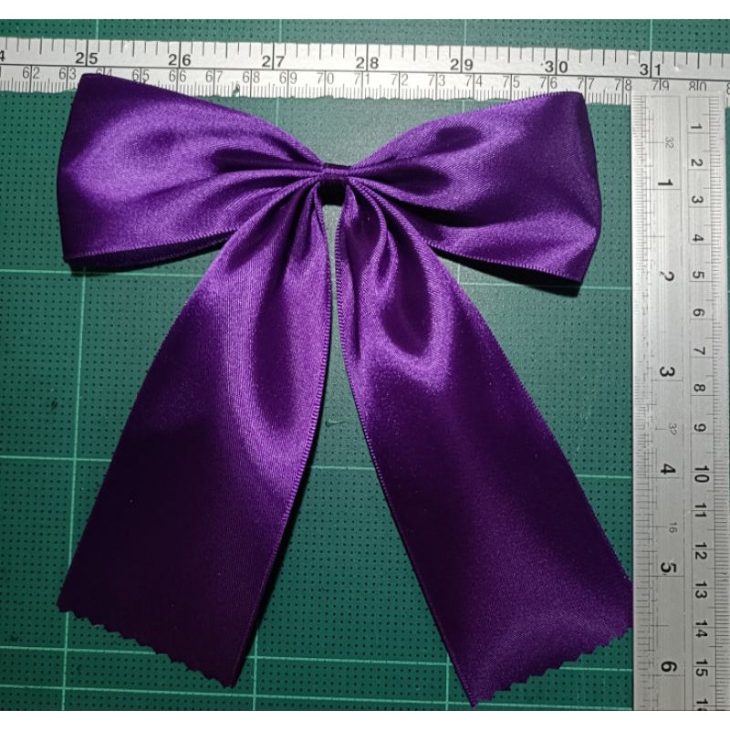 โบว์นักเรียนมัธยมปลาย สีม่วง ขนาดริบบิ้น2