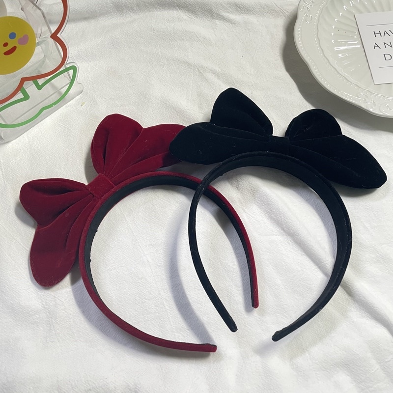 โบว์ผ้ากำมะหยี่โบว์เหมือนแม่มดน้อยkiki-(พร้อมส่ง❤️)