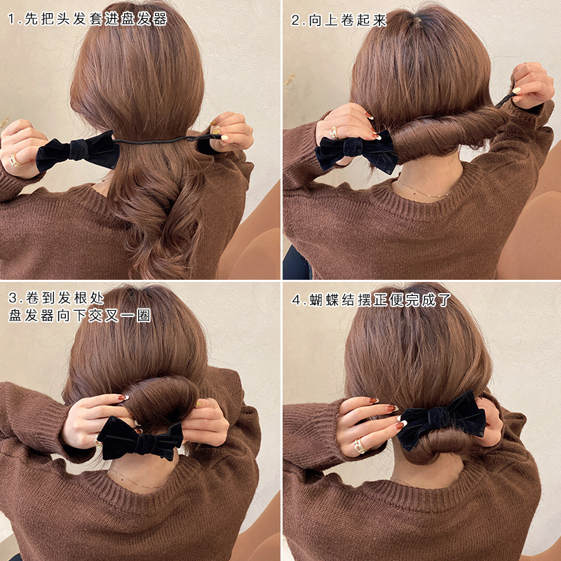 โบว์ผ้าโพกศีรษะผ้ากํามะหยี่สไตล์เกาหลีสําหรับผู้หญิง