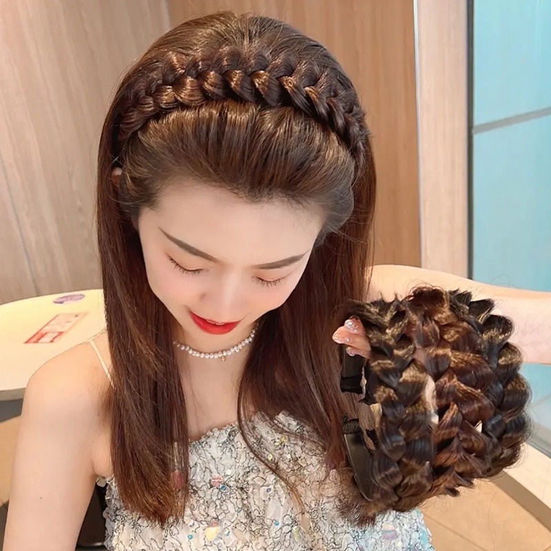 ใหม่ กิ๊บติดผมถักเปีย รูปก้างปลา แฟชั่นเกาหลี