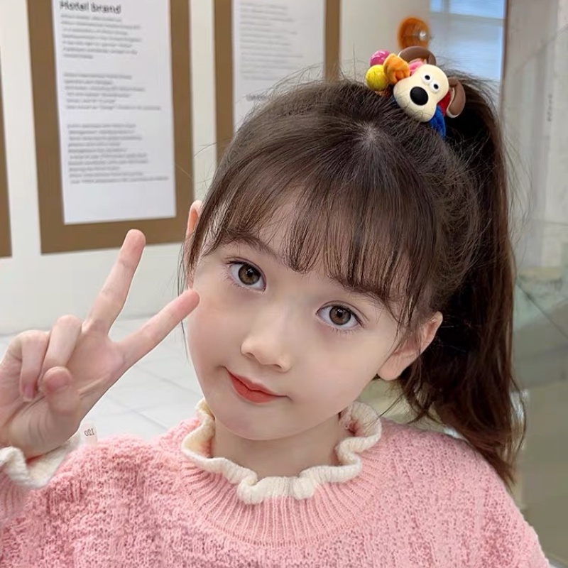 ใหม่ ยางรัดผมหางม้า แบบถัก ยืดหยุ่นสูง ลายการ์ตูนสุนัขน่ารัก หลากสี สําหรับผู้หญิง