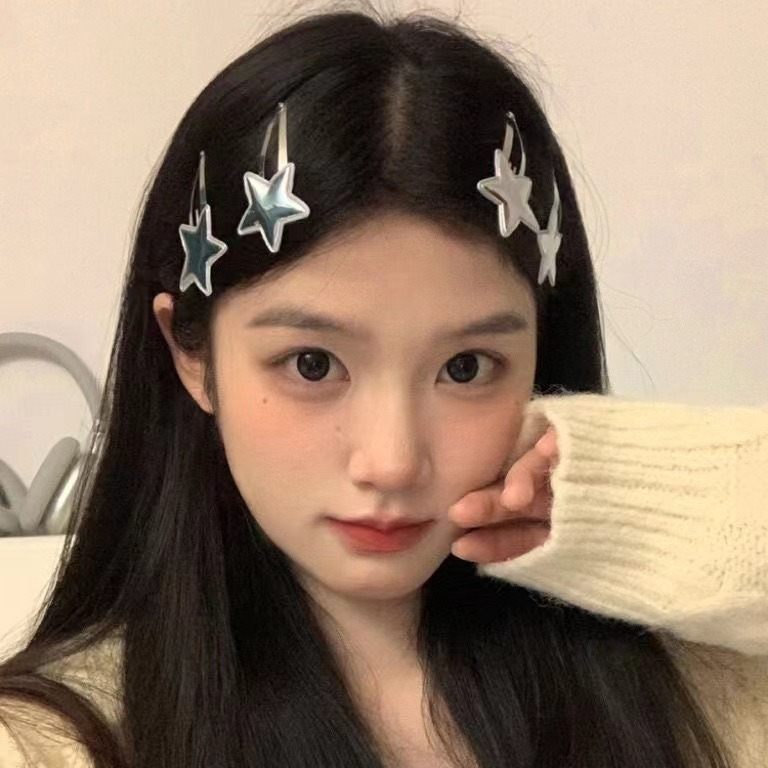 ใหม่ล่าสุด กิ๊บติดผม รูปดาว Y2k เรียบง่าย เครื่องประดับ แฟชั่นสําหรับผู้หญิง 2 ชิ้น ต่อชุด