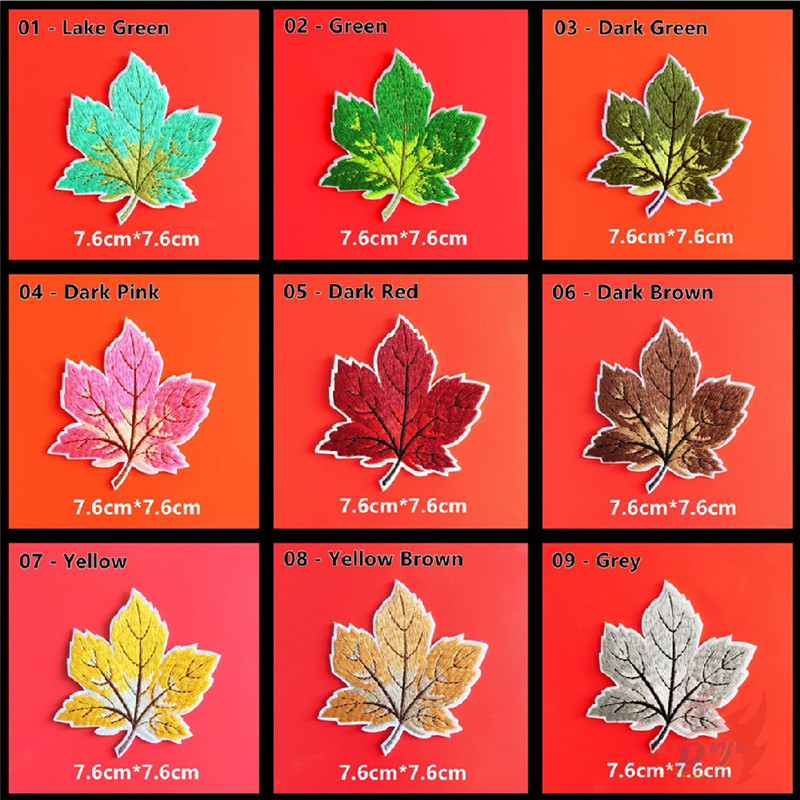 ♚ แผ่นแพทช์เหล็ก รูปใบเมเปิ้ล สีสันสดใส สําหรับปลูกต้นไม้ ♚ แผ่นแพทช์รีดติดเสื้อ DIY 1 ชิ้น