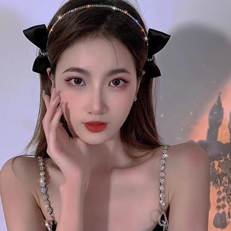 ✨ ที่คาดผมเพชรวิ้งวับ วิบวับ สวย มาใหม่ น่ารัก สาวเกาหลี ประดับโบว์ 2 ข้างน่ารักๆ
