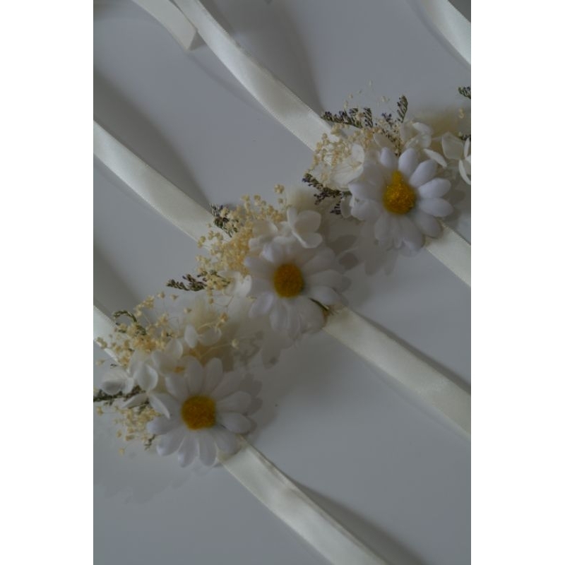 ✨พร้อมส่ง✨•ข้อมือเพื่อนเจ้าสาว•Daisylove สายริบบิ้นสีขาวโทนละมุน
