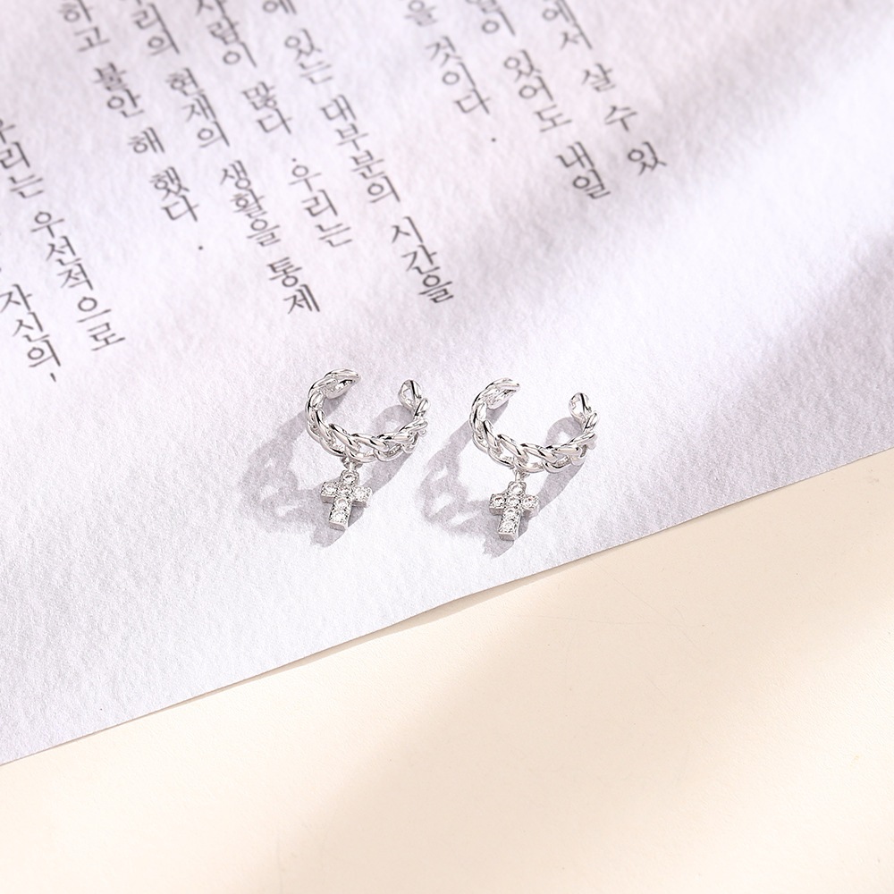 ✨️ เอียคัพเงินแท้ ลายเลท tห้อย •E3--
