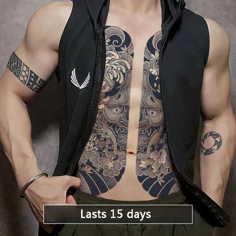 【COCO Magic tattoo】สติกเกอร์รอยสักชั่วคราว กึ่งถาวร กันน้ํา ติดทนนาน 15 วัน 48 ซม.*34 ซม.