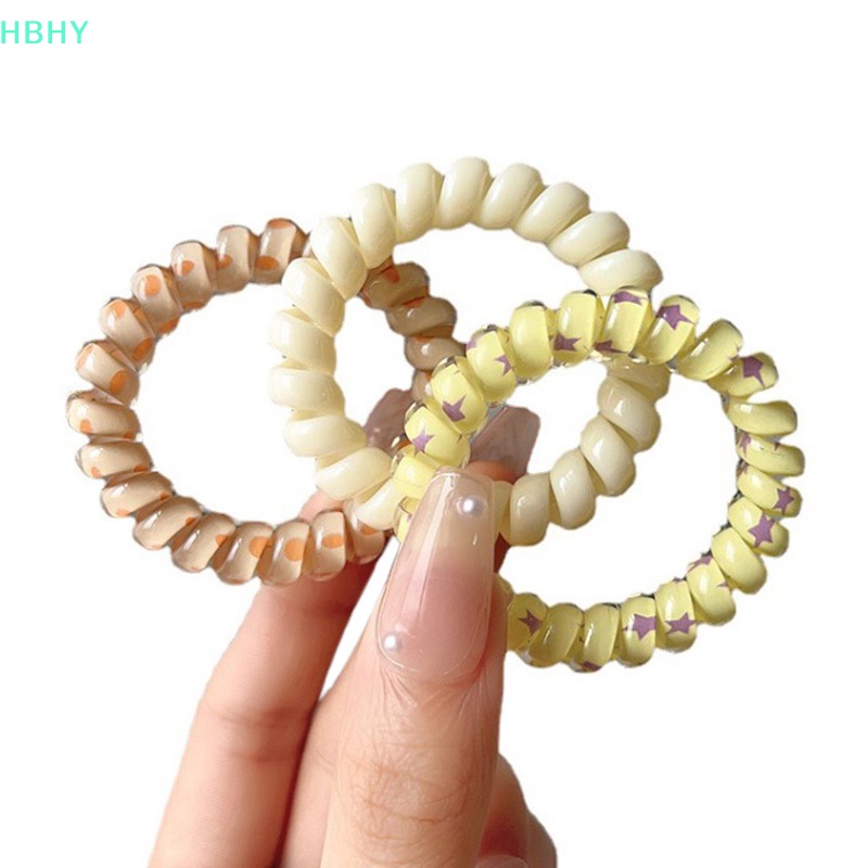 【HB】ใหม่ ยางรัดผม แบบเกลียว สีแคนดี้ สําหรับผู้หญิง 6 ชิ้น ต่อชุด【HY】