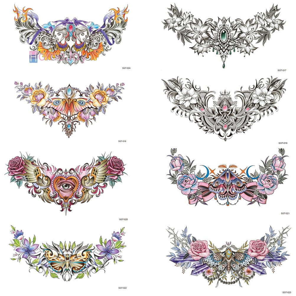 【HomeJoy】สติกเกอร์รอยสักชั่วคราว กันน้ํา ขนาดใหญ่ สําหรับติดหน้าอก ไหล่ หลัง
