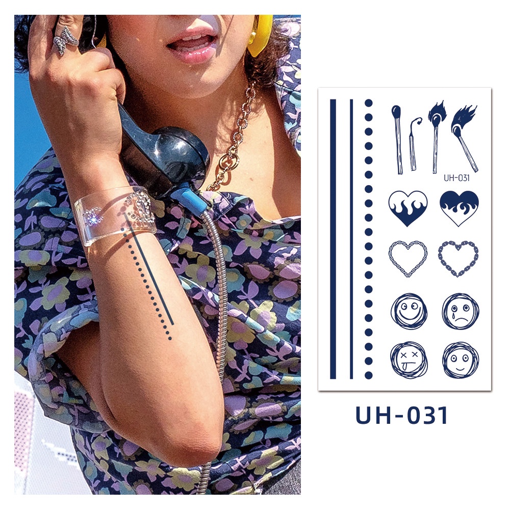 【Magic Tattoo】ใหม่ สติกเกอร์รอยสักชั่วคราว ลายตัวอักษร ตัวเลข กึ่งถาวร ติดทนนาน 2 สัปดาห์