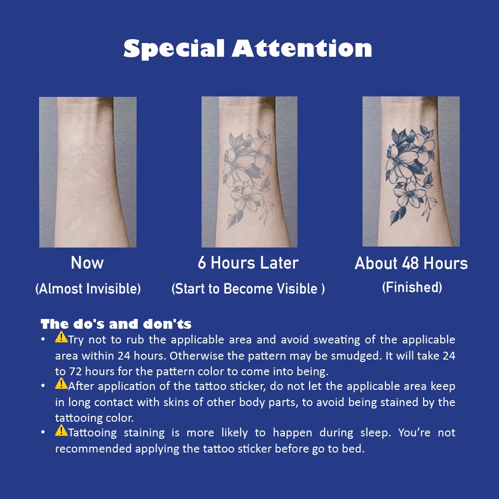 【Mars Tattoo Shop】ใหม่ สติกเกอร์รอยสักชั่วคราว ลายงู ดอกไม้ กึ่งถาวร 2 สัปดาห์ ติดทนนาน D032