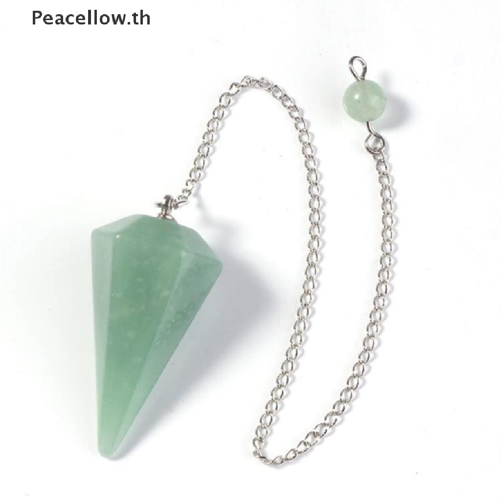 【Peacellow】 Flower of Life Dowsing Pendulum for Divination Cone Natural Crystal Pendant 【TH】