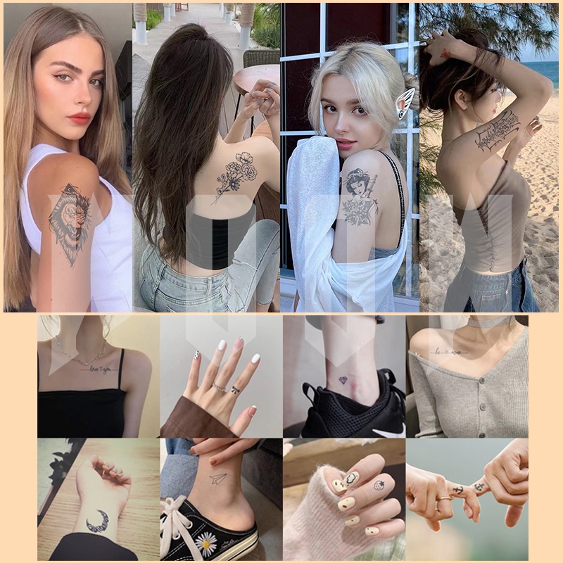 【WOOW】สติกเกอร์รอยสักชั่วคราว ลายหลายเหลี่ยม กันน้ํา 15 วัน