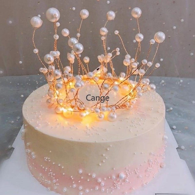 【พร้อมส่ง】มงกุฎเจ้าหญิง ประดับมุก คุณภาพสูง สําหรับตกแต่งเค้กวันเกิด DIY
