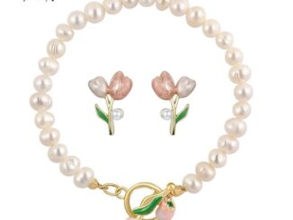 17 กม. หรูหรา มุก ลูกปัด สร้อยคอ สร้อยข้อมือ สําหรับผู้หญิง หวาน สีชมพู ทิวลิป โช้คเกอร์ เครื่องประดับ อุปกรณ์เสริม