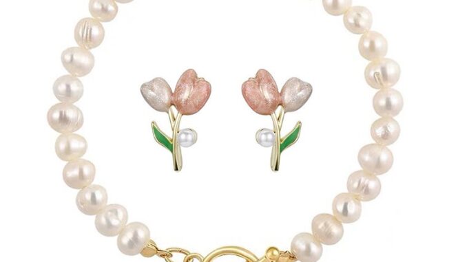 17 กม. หรูหรา มุก ลูกปัด สร้อยคอ สร้อยข้อมือ สําหรับผู้หญิง หวาน สีชมพู ทิวลิป โช้คเกอร์ เครื่องประดับ อุปกรณ์เสริม
