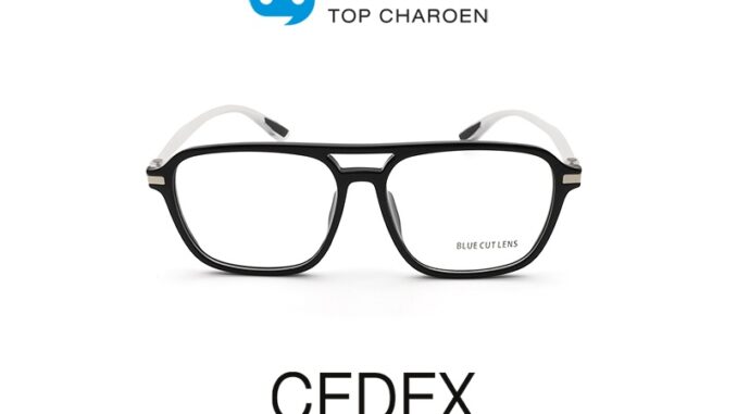 CEDEX แว่นตากรองแสงสีฟ้า ทรงเหลี่ยม (เลนส์ Blue Cut ชนิดไม่มีค่าสายตา) รุ่น FC6601-C2 size 56 By ท็อปเจริญ