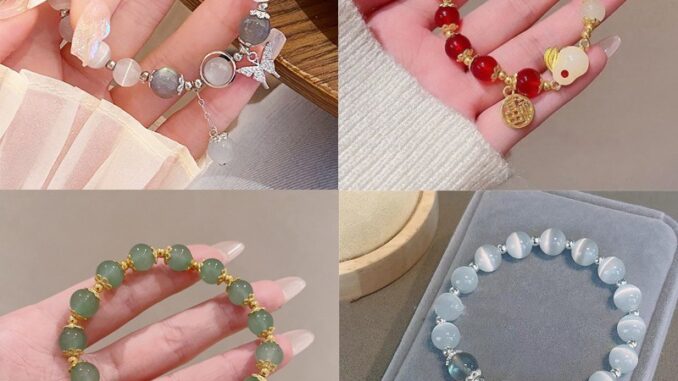 สร้อยข้อมือ ประดับลูกปัดหยก รูปกระต่ายนําโชค สไตล์จีนวินเทจ สําหรับผู้หญิง และคู่รัก